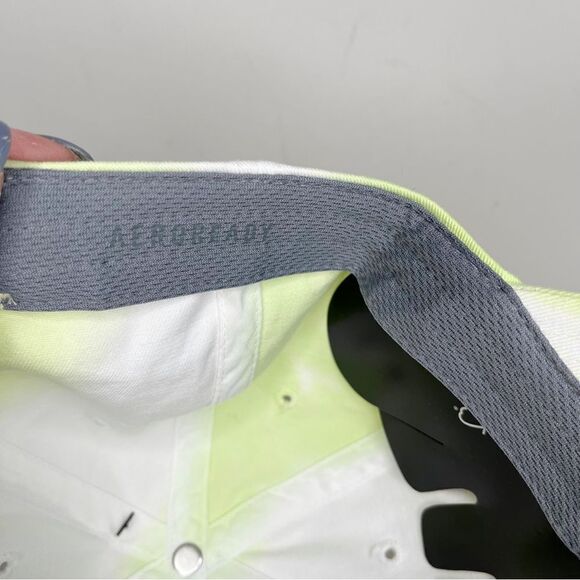 NWT Adidas Aeroready Lime Green & White Tie Dye Watercolor Relaxed Baseball Hat - Picture 6 of 7